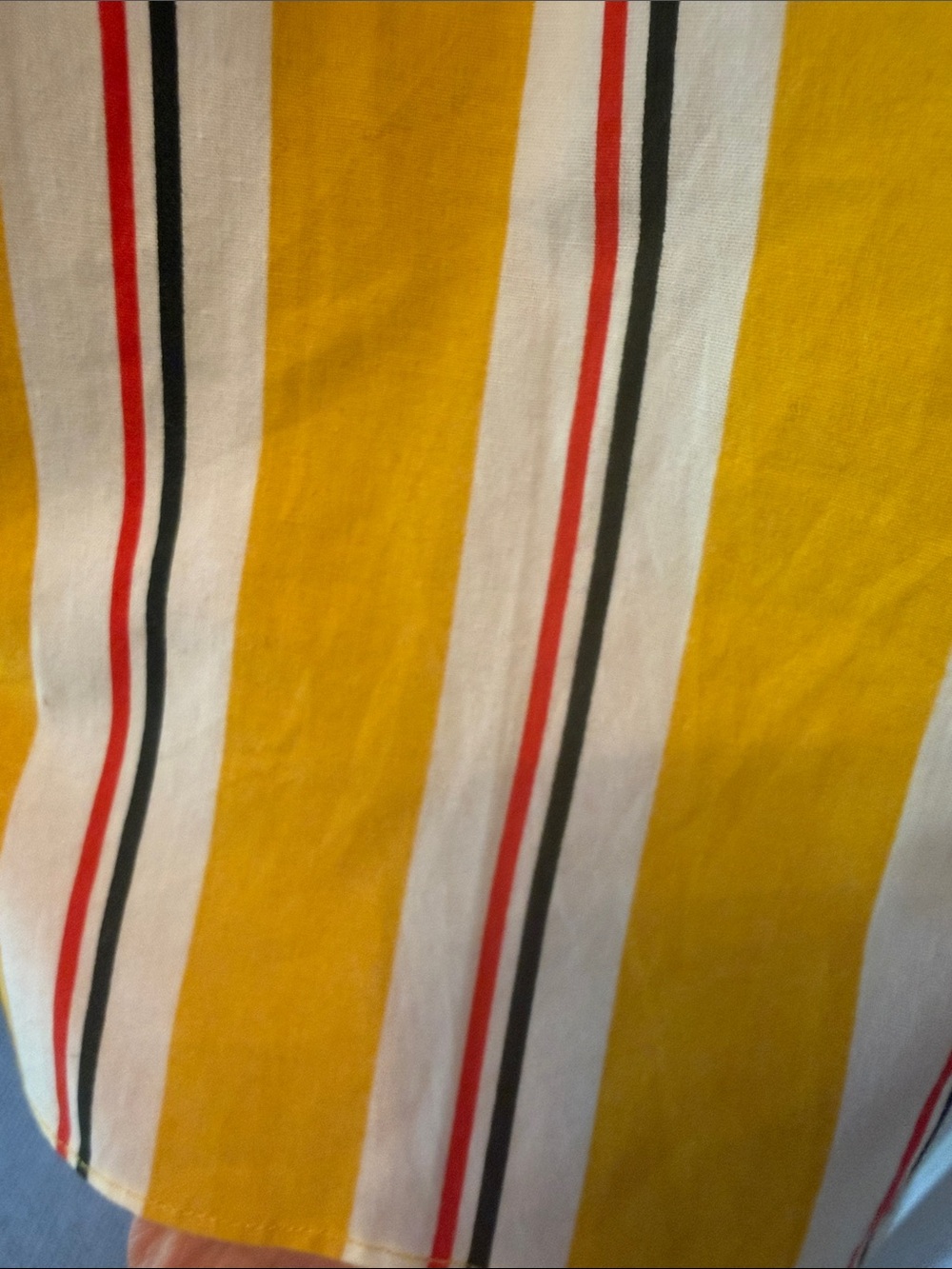 Clare V Yellow Striped Tiered Maxi Skirt with Red & Navy Accents - Picture 4 of 6